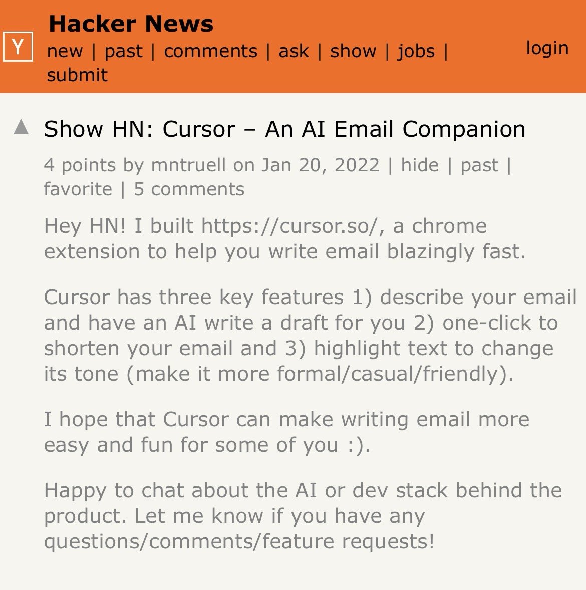 Cursor's Email Product